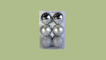 Julekugler sølv 6 cm 